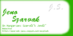 jeno szarvak business card